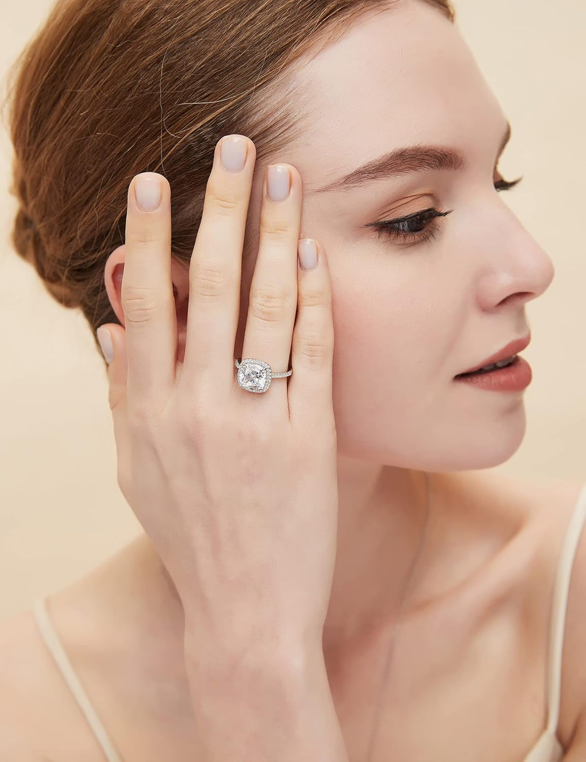 Elegant 3.5CT Cushion Cut Cubic Zirconia Engagement Ring in 925 Sterling Silver - Perfect Wedding Band for Women, Available in Sizes 3-11