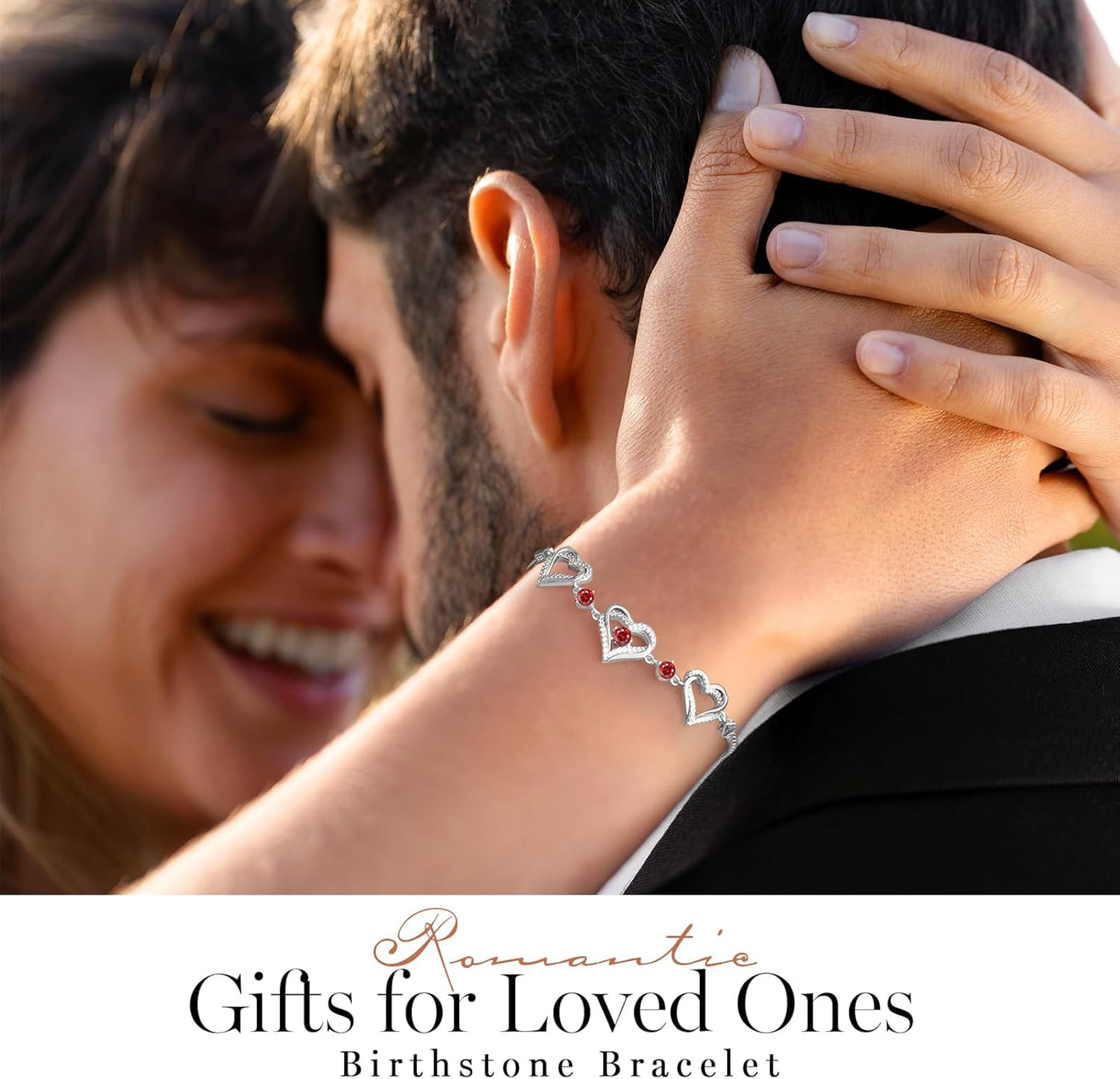 Elegant Forever Love Heart Charm Link Bracelet for Women - A Stunning 925 Sterling Silver Birthstone Gift for Mother’s Day, Anniversaries, Christmas, and Birthdays