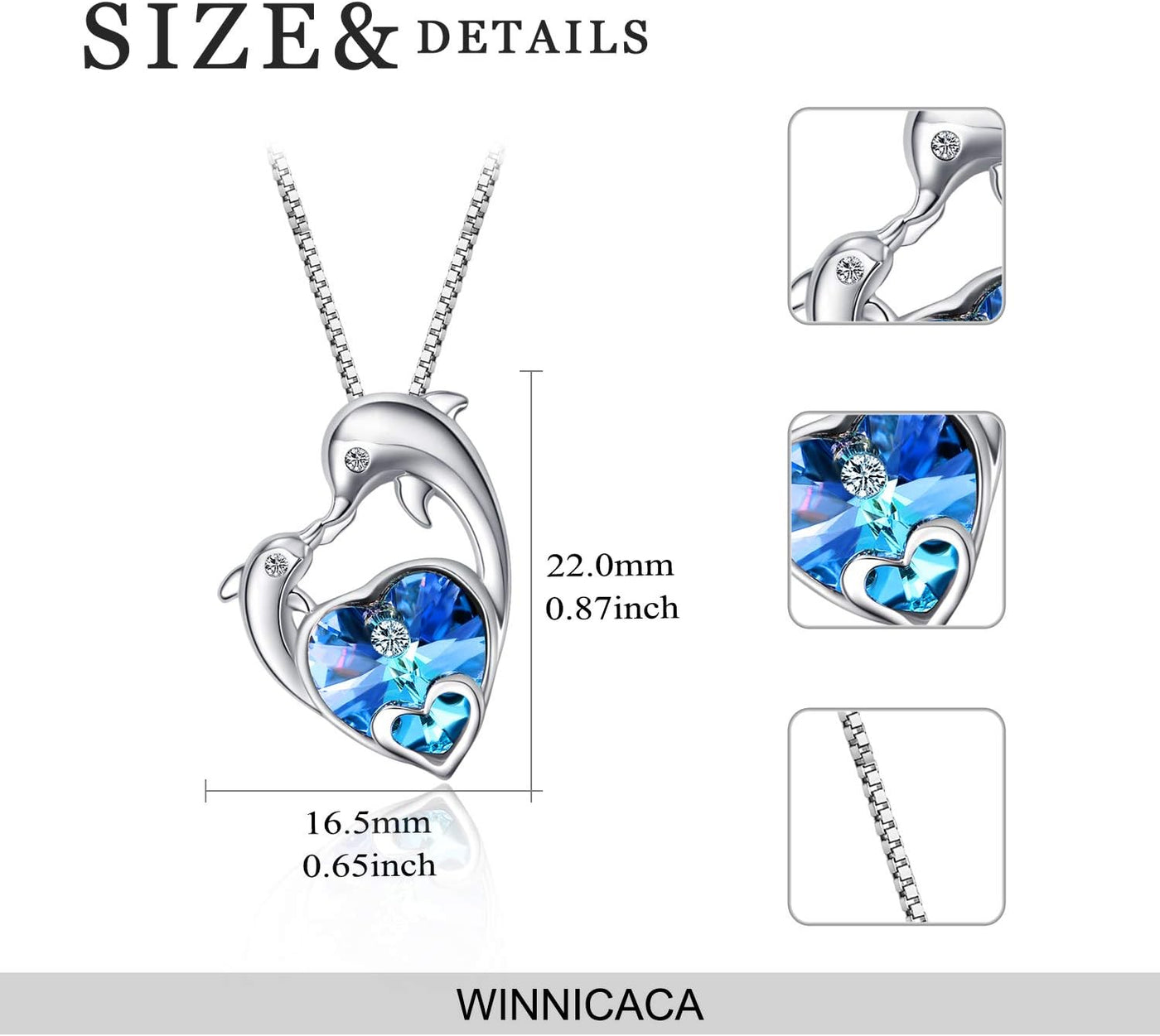 Elegant Dolphin Pendant Necklace with Blue Crystal - Perfect Christmas and Birthday Gift for Women, Mothers, Daughters, and Girlfriends